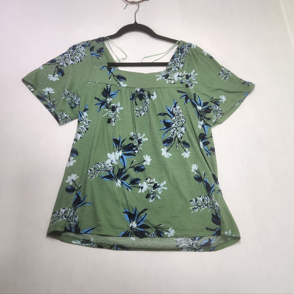 ⭐️Lucky Brand Green Floral Boho Casual Lightweight Blouse Size Small Streetwear